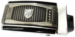 Men&rsquo;s Automatic Belt Buckle Silver Tone & Black Fashion