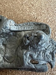 Vintage Harley-Davidson Thundering Steel Buckle 1991 BARON USA H412 Engine type