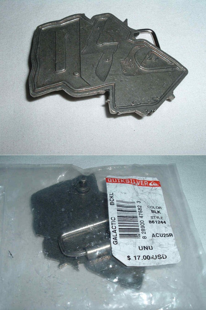 New Mens Quiksilver GALACTIC Gun Metal Belt Buckle $17