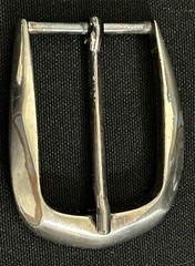 Silver With Copper Faceted Sides Mixed Metal Belt Buckle Vintage 2&Prime; W