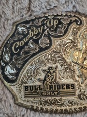 Montana Silversmiths Cowboy Up Bull Riders Only Western Belt Buckle