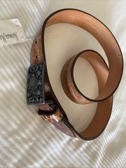 Martin Digman American Alligator Skin Belt, Tan Size 34
