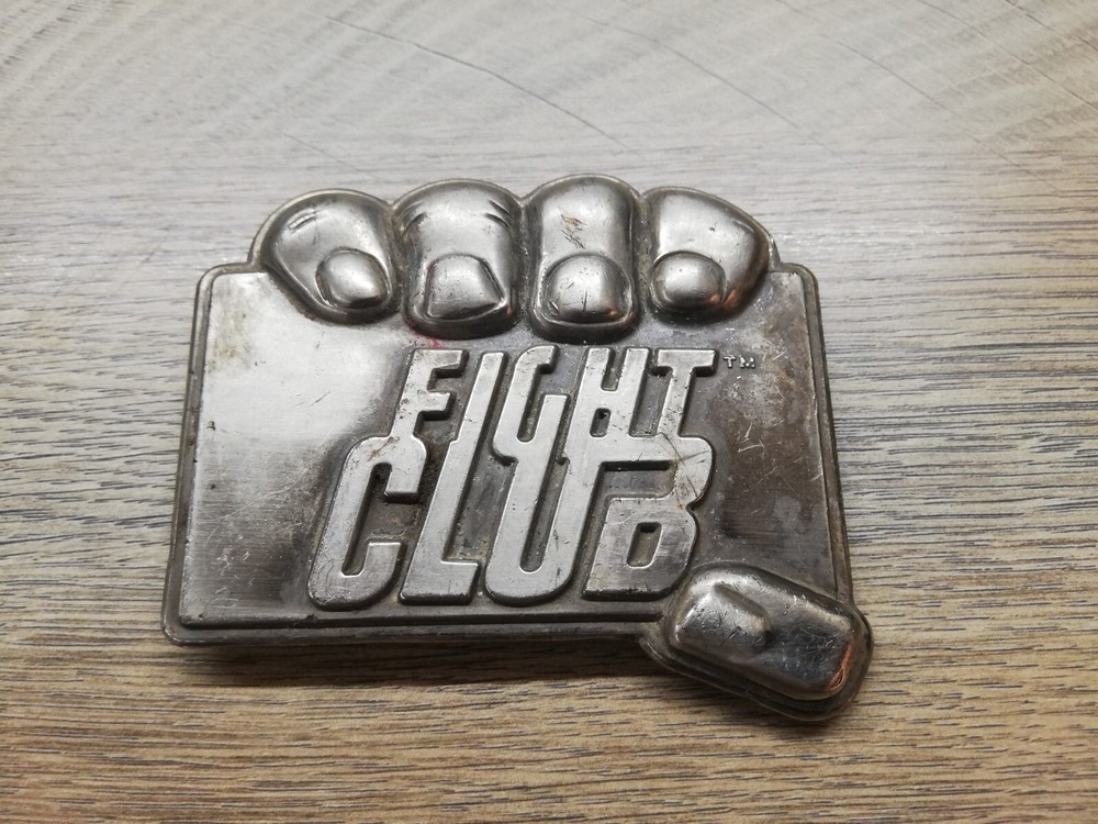 Vtg Rare Movie Official FIGHT CLUB Tyler Durdan Metal Belt Buckle licensed