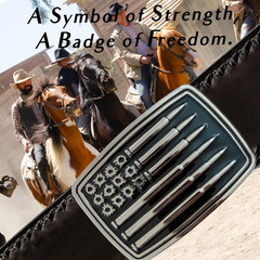 Western Belt Buckles for Men Cowboy Belt Buckle American Bullet Flag Belt Buckle