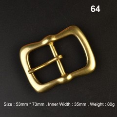35mm Pin Single Prong Clip Buckle for Men Leather Belt Replacement Retro Brass