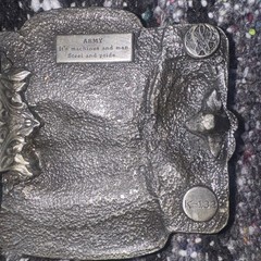 Belt Buckle Bergamot Brass Works US Army Tank Military Patriotic USA Made 1982
