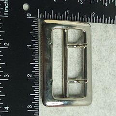 Sam Browne Belt Buckle Double Prong USA Heavy Duty 1.75 Inch Silver Tone