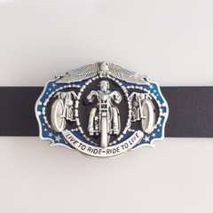Vintage Style Biker Rider Enamel Belt Buckle also Stock in US