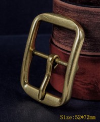 Heavy Brass Classic Center Bar Pin Belt Buckle for Leather Belt Fit 40mm Strap