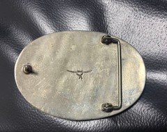 Vintage Southwestern Style Onyx Belt Buckle Western Silver Tone Black Stone