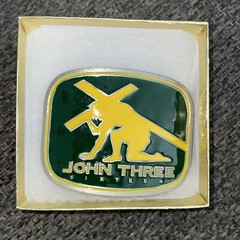 John Three Sixteen Belt Buckle 2.5×3 Kerusso Christian Glossy Green & Yellow