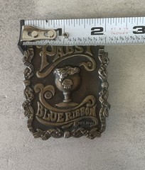 Vintage 1974 Pabst Blue Ribbon Brass Belt Buckle Bergamot USA Beer