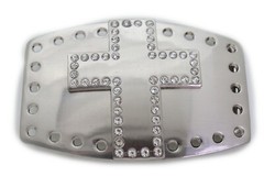 Men Buckle Silver Metal Texas Cross Cowboy Western Bling Fashion Style Bis Size