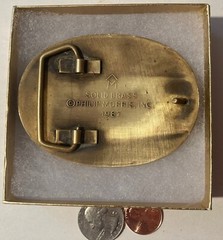 Vintage 1987 Metal Belt Buckle, Marlboro, Cigarettes, Smoking, Longhorn, Bull