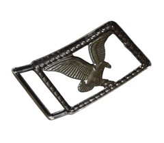 Vintage Bald Eagle Belt Buckle Open Work Cut Out Gunmetal Silver Tone – Western