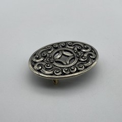 Bohemian Oval Nickel Silver Belt Buckle – Handcrafted Boho Western