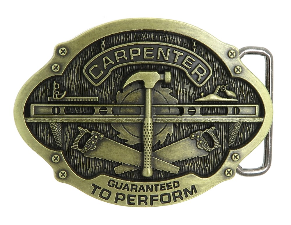 Carpenter Tradesman Bronze Plated Metal Belt Buckle