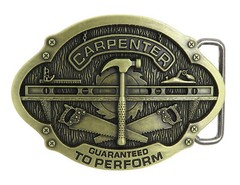 Carpenter Tradesman Bronze Plated Metal Belt Buckle