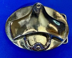 Reflective Silver Tone Retro Vintage Belt Buckle with Bottle Opener