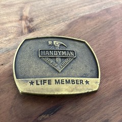 Vintage Handy Man Club Of America LIFE MEMBER Belt Buckle