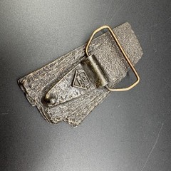 Vtg Solid Brass Locomotive Train Belt Buckle Novelty Funny Railroad Gold-tone