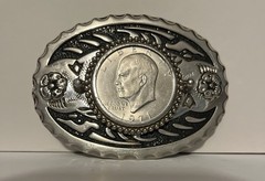 Vintage Western Eisenhower Liberty Dollar Belt Buckle 1971