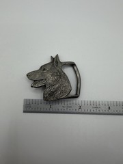 Rawcliffe Pewter Antique Finish German Shepherd Western Belt Buckle Small