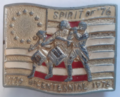 belt buckle Spirit of « 76 Bicentennial 1976 gold red white 3 » long unbranded