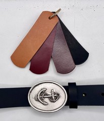 Authentic  » Anchor On Oval  » Solid Pewter Belt Buckle By Demeter.