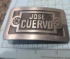 Vintage 1977 Jose Cuervo Belt Buckle Silver Tone Tequila Alcohol Promotional