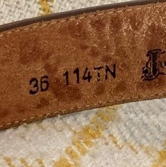 Justin Men’s Belt Crumrine Buckle Size 36 114 TN. Brown Top Grain Cowhide USA