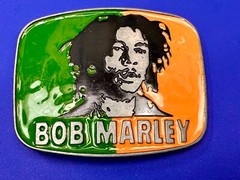 Bob Marley Rasta Multicolor Green Orange One Love Metal Belt Buckle