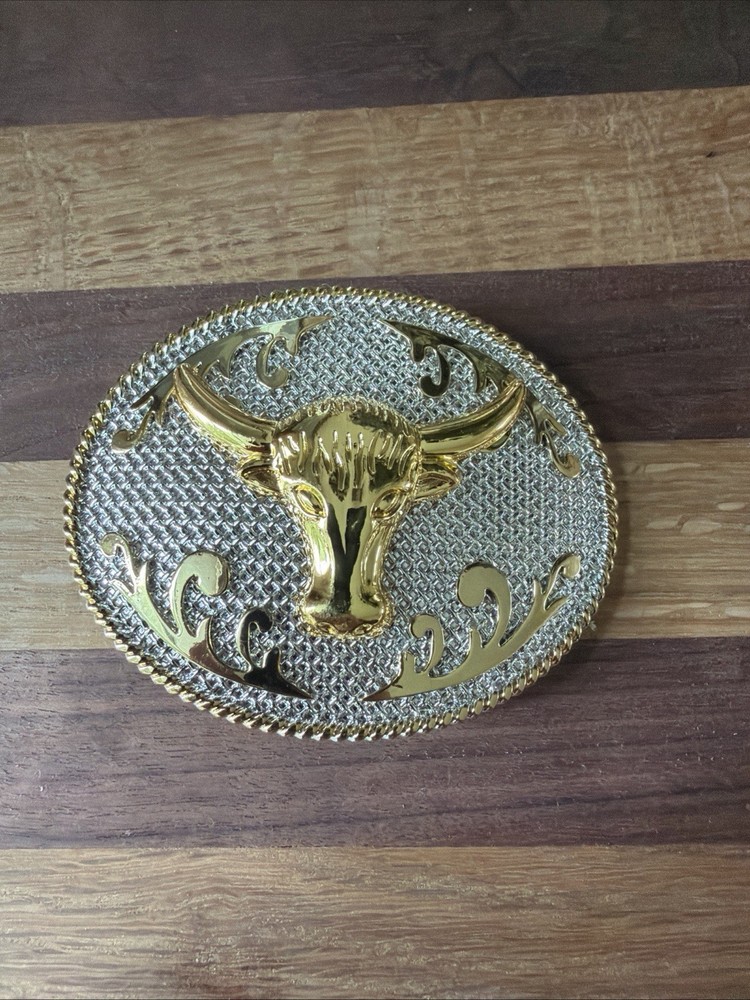 3D Longhorn Bull Men Western Rodeo Texas Cowboy Large Belt Buckles 3.75”x3”