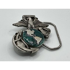 Vintage 1991 US Marines Semper Fidelis EGA Belt Buckle Great American Products