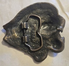 Used Vintage MBCI Mountain Lion’s Cat Head Belt Buckle