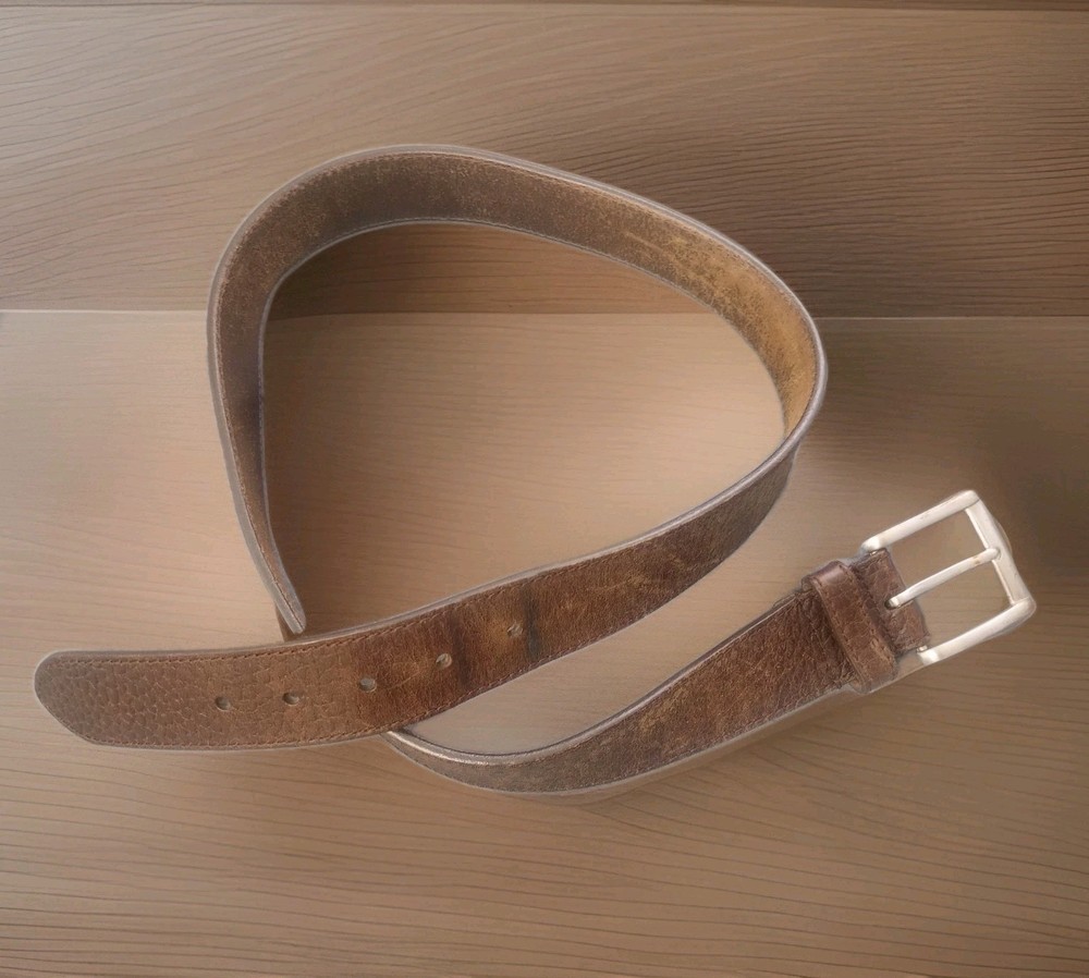 Unbranded Brown Pebble Genuine Leather Belt Nickel Free Buckle Size 36 Quality