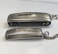 Hickok Beltogram Belt Buckle Pocket Watch Loop Chain Art Deco Mixed Metals 925
