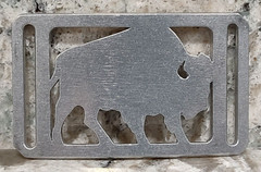 GRIP6 BELT BUCKLE – BUFFALO – RAW ALUMINIUM – 1.5 INCH WIDE