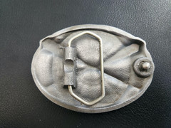 Darts & Dartboard PEWTER BELT BUCKLE Bergamot Brass Works 1980s Vtg
