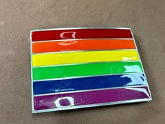 Rainbow Pride Flag LGBTQ Movement Enameled Great American Prod 2005 Belt Buckle