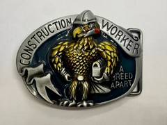 Construction Worker , Rooster Cock A Breed Apart Belt Buckle In New Condition!