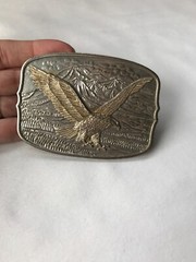 International Monetary Mint American Eagle Silver & 24K Gold Belt Buckle
