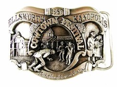 Ellsworth Cowtown Festival Belt Buckle & Papers By PRAIRIE ENTERPRISES