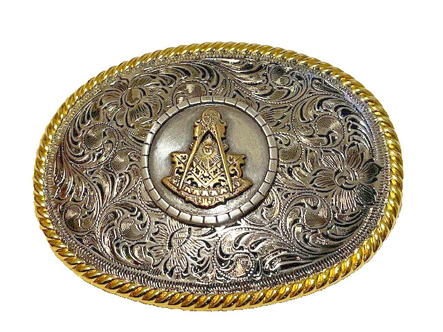 Masonic Freemasons Past Master Belt Buckle, Bolo and Key Ring Set
