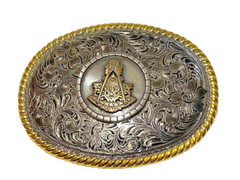 Masonic Freemasons Past Master Belt Buckle and Bolo Set