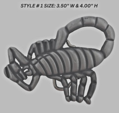 Scorpion Belt Buckle Zodiac Vintage Men Antiqued Brushed Gray Metal Western Gift