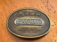 Vintage Long Haul Belt Buckle for Professional Truckers Made in U.S.A.
