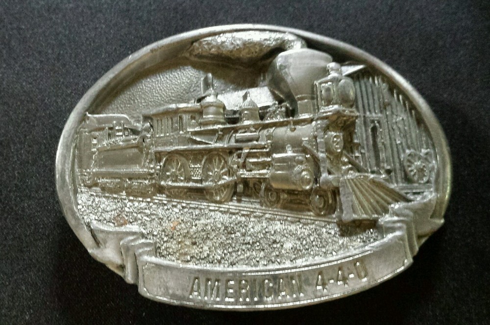 AMERICAN 4 4 0 STEAM ENGINE TRAIN BELT BUCKLE MADE IN USA