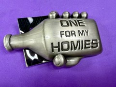 One For My Homies Bottle Novelty Cutout Silver Moon Belt Buckle New With Tags