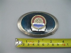 Vintage American Veterans AMVETS of World War II Korea Vietnam Belt Buckle